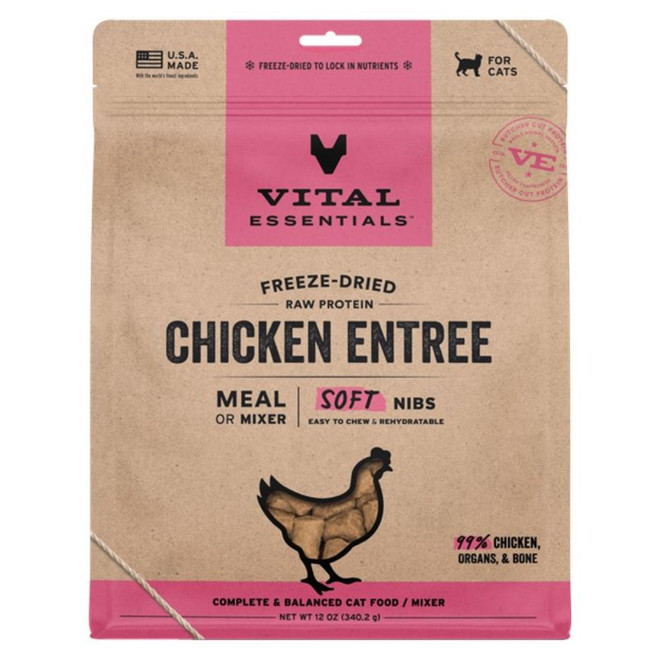 VE CAT SOFT NIBS CHICKEN FD 12OZ