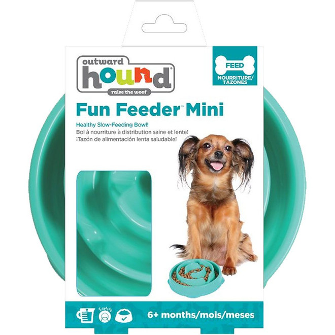Outward Hound Fun Feeder Mini - Drop Teal