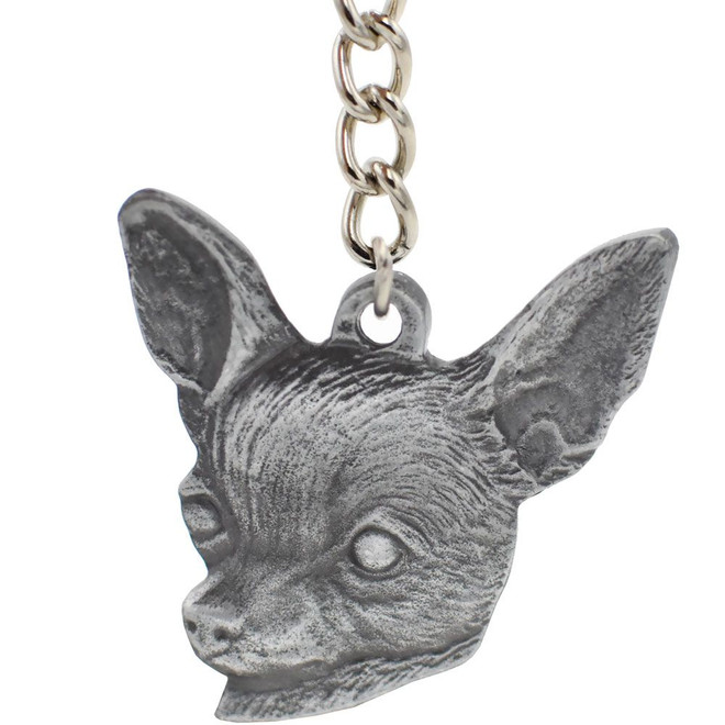 Dog Breed Keychain USA Pewter - Chihuahua (2.5)