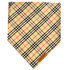 Otis & Claude Designer Dog Bandanna Woofberry Check Pattern, Large, Tan