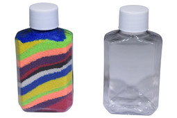 2 ounce square plastic sand art bottle