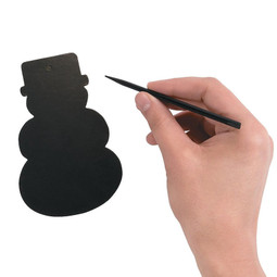 24ct Scratch Art Snowman Ornaments – Holiday Craft Kit with Scratching Tools and Ribbons for Creative Fun