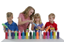 Kids having fun doing sand art