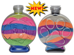 New paw print and puppy face sand art bottles