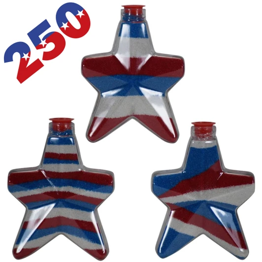 Patriotic craft kit sand art star shaped bottle made in the usa