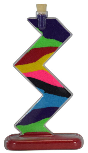 Large Zig Zag Sand Art Bottle