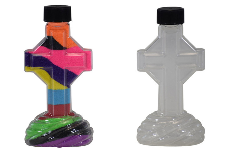 Sand Art Cross Bottle