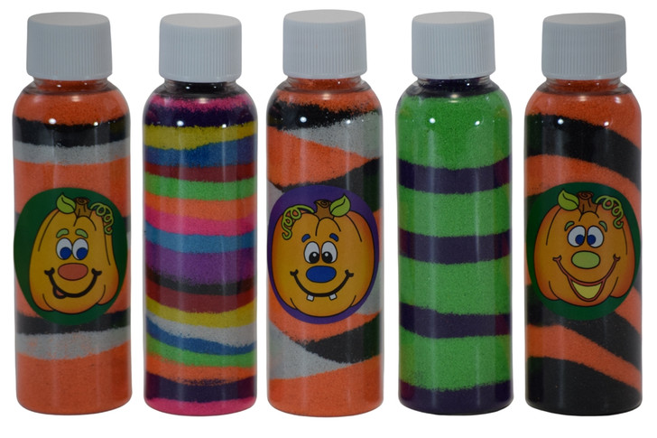 Pumpkin Sand Art Craft Kit – 50 Bottles with Stickers & Bright Sand Colors