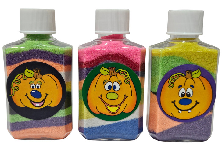 Fall-500 Pumpkin Patch Kit – 500 Sand Art Bottles with Bright Sand Colors and Pumpkin Stickers for Fall Events