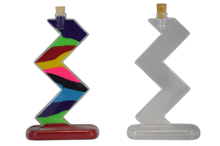 Zig Zag Sand Art Kit. 12 Cool Fun Z Shaped Bottles