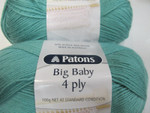 PATONS BIG BABY 4PLY YARN,  SEA GREEN 100GR,NO 2556