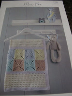 PETER PAN LEAFLET,NO P1066, KNITTED SHAWL, 4PLY WOOL,45X45 INS
