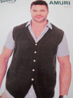 NATURALLY KNITTING PATTERN,NO N1231,FOR DK/8PLY YARN, MAN'S VEST,76-122CM