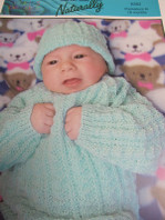 NATURALLY LEAFLET,NO K562, JUMPER/BONNET,SIZE PREMATURE-18MTHS,FOR 4PLY YARN