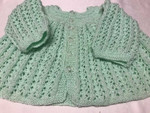 Matinee Jacket made in Aqua Panda Lustre