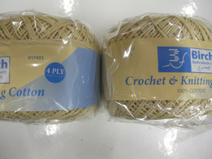 BIRCH CROCHET COTTON 4PLY 50 GRS  ECRU.ON SALE,RANGE DISCONTINUED