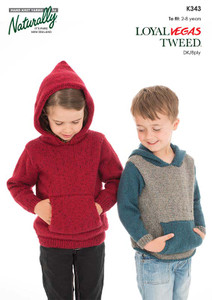 Naturally Yarns Knitting Pattern - Kids Hoodie (K343)