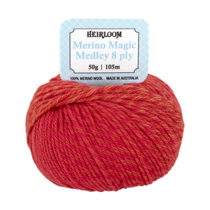 Heirloom Merino Magic Medley 8 Ply Wool - Firecracker (7089)
