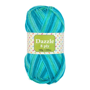 Dazzle 8 Ply Yarn - Aqua Multi (6311)