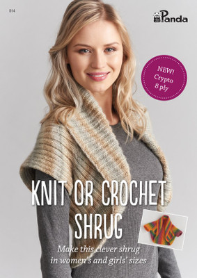 Knit or Crochet Shrug - Panda Knitting Pattern (front)