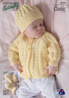 Kids Connection Knitting Pattern - Cropped Jacket & Hat - 35-45cm (K614)
