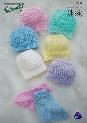 Kids Connection Knitting Pattern - Hats & Socks - Premature Babies (K598)