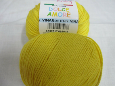 FILATURA DI CROSA BABY DOLCE AMORE,100% COTTON, NO 79 YELLOW,REDUCED