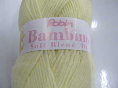 ROBIN BAMBINO SOFT BLEND DK 8PLY YARN, LEMON NO 2286,100GR