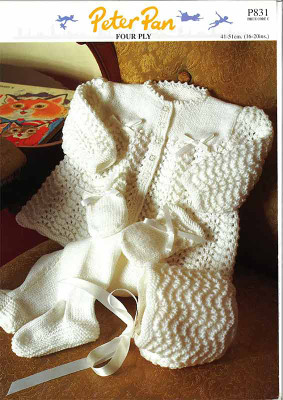 Peter Pan Knitting Pattern - Kids Jacket & Hat (P831)