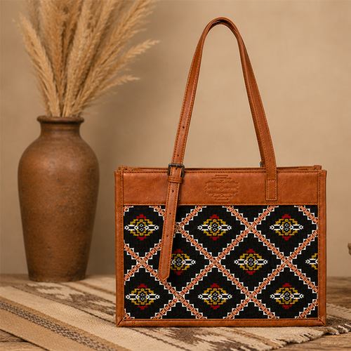 Modern Mosaic Jacquard  Tote / Hand Bag