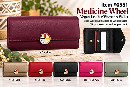 Medicine Wheel Vegan Leather Women's Wallet