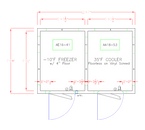 American Panel 8X12-I 90"H x 139"W x 93"D Indoor Walk-In Combination Cooler/Freezer (50/50 split)