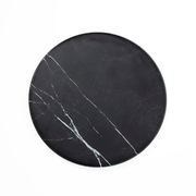 American Metalcraft MB171 17.25" Melamine Black Marble Pattern Round Serving Board