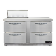 Continental Refrigerator D60N8-FB-D 60" W Two-Section Four Drawer Designer Line Sandwich Unit