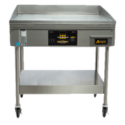 AccuTemp GGF1201A2450-S2 24" W Natural Gas Accu-Steam Griddle with Stand and Casters - 42,300 BTU