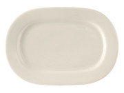 Tuxton BEH-150D Ceramic American White/Eggshell Rectangular Daytona Platter (6 Each Per Case)