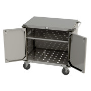 Cadco CC-LUC-LST Stainless Steel Enclosed Locking Utility Cart