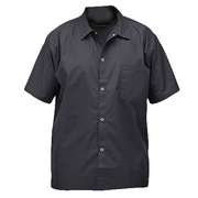 Winco UNF-1KXL Black Broadway Chef Shirt with Single Chest Pocket