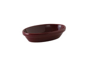 Tuxton BRK-0803 8 Oz. Ceramic Burgundy Oval Baker (1 Dozen)