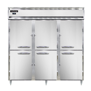 Continental Refrigerator DL3F-SA-PT-HD 78" W Three-Section Solid Door Pass-Thru Designer Line Freezer - 220 Volts