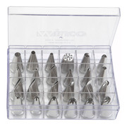 Winco CDT-24 Stainless Steel 24-Piece Cake Decorating Tip Set With Storage Box ( 24 Piece set)