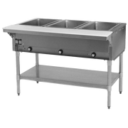 Eagle Group DHT3-120 3 Pan Electric Hot Food Table Open Shelf Base