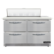 Continental Refrigerator D48N10C-FB-D 48" W Two-Section Four Drawer Designer Line Sandwich Unit