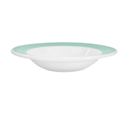 CAC China R-3-G 8.75" Dia. 12 Oz. Green Ceramic Round Rainbow Soup Plate (2 Dozen Per Case)