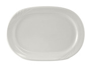 Tuxton YPH-137 Porcelain Porcelain White Oval RacetRack Platter (1 Dozen)