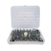 Winco CDT-52 Stainless Steel 52-Piece Cream Nozzle Set With Storage Box (52 piece Set)