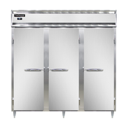 Continental Refrigerator DL3R-SA-PT 78"W Three-Section Steel Door Designer Line Refrigerator