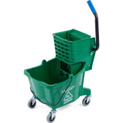 Carlisle 3690809 26 qt. Mop Bucket Combo Polyethylene Green Side Press