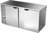 Beverage Air BB68HC-1-F-S 69"W Two-Section Solid Door Refrigerated Food Rated Back Bar Storage Cabinet