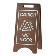 Cal-Mil 3506 11-3/4"W x 17"D x 23"H Brown Wet Floor Sign